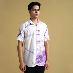  Shibori Tie-Dye Cotton Men Half Sleeve Shirt 03 