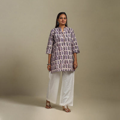 Short cotton hand batik kurta for women 39 - handcrafted