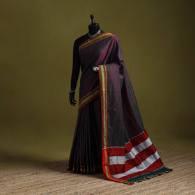 Silk cotton khun saree with ilkal pallu chikki paras border