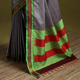 Silk cotton khun saree with ilkal pallu chikki paras border