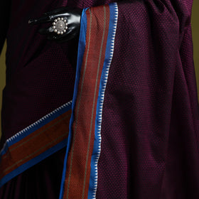 Silk cotton khun saree with ilkal pallu chikki paras border