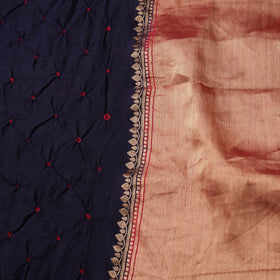 Silk tie-dye bandhani fabric with zari border 21