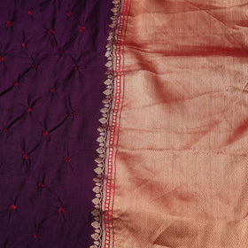 Silk tie-dye bandhani fabric with zari border 22