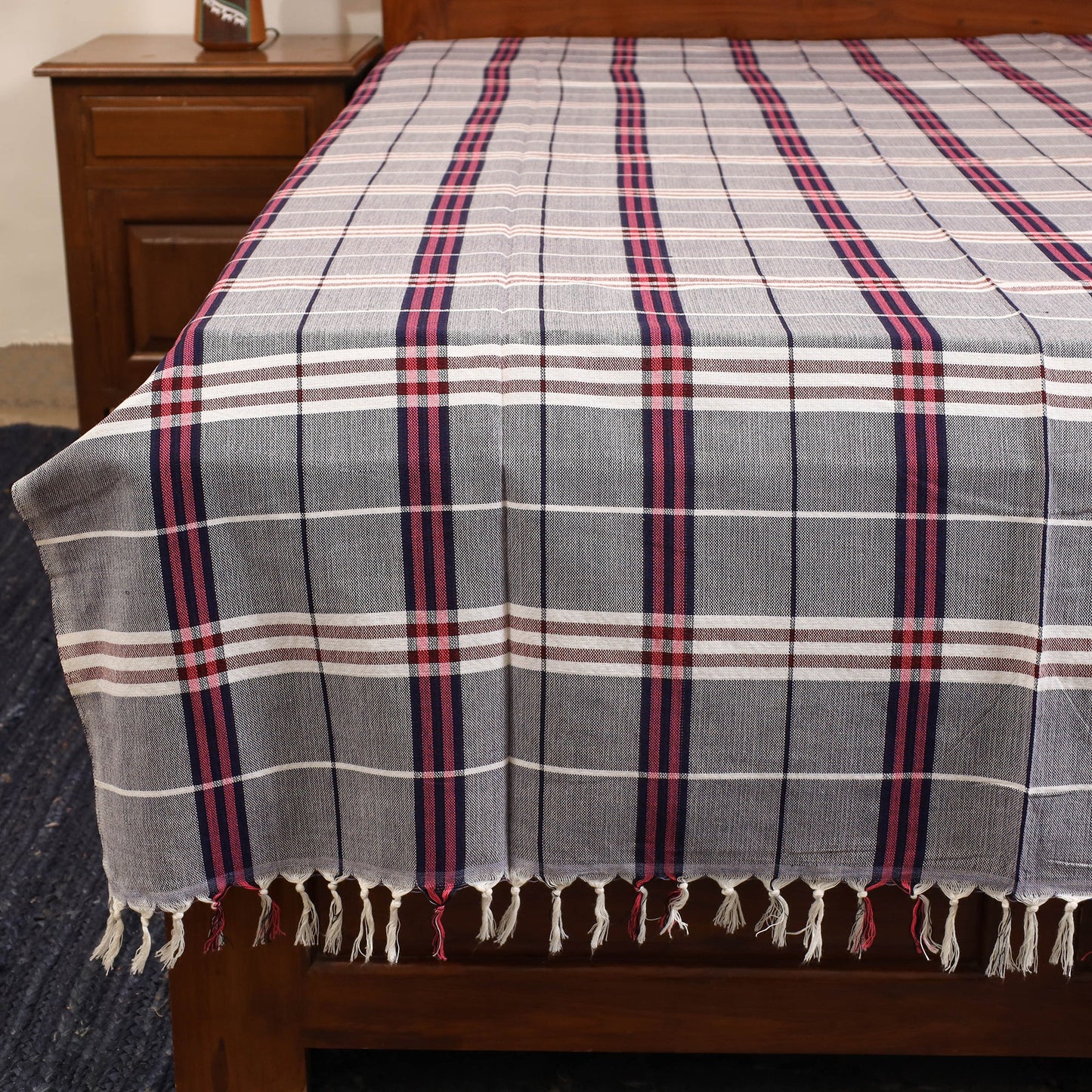 Purple - single handloom cotton bed sheet (90 x 60 in) 68