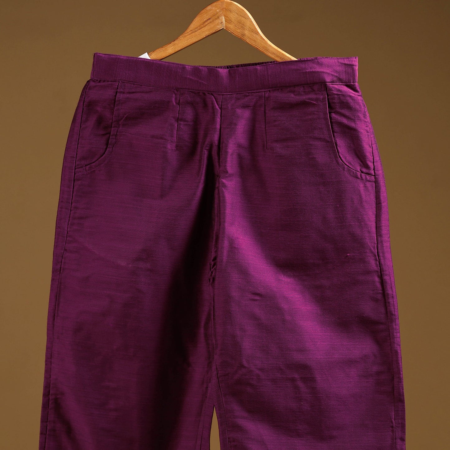 Purple - slub silk plain palazzo 15 - handcrafted