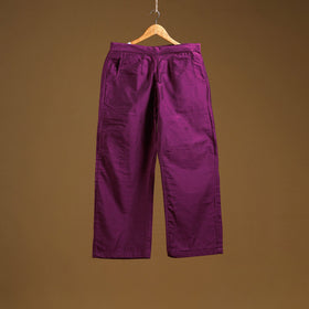 Purple - slub silk plain palazzo 15 - handcrafted