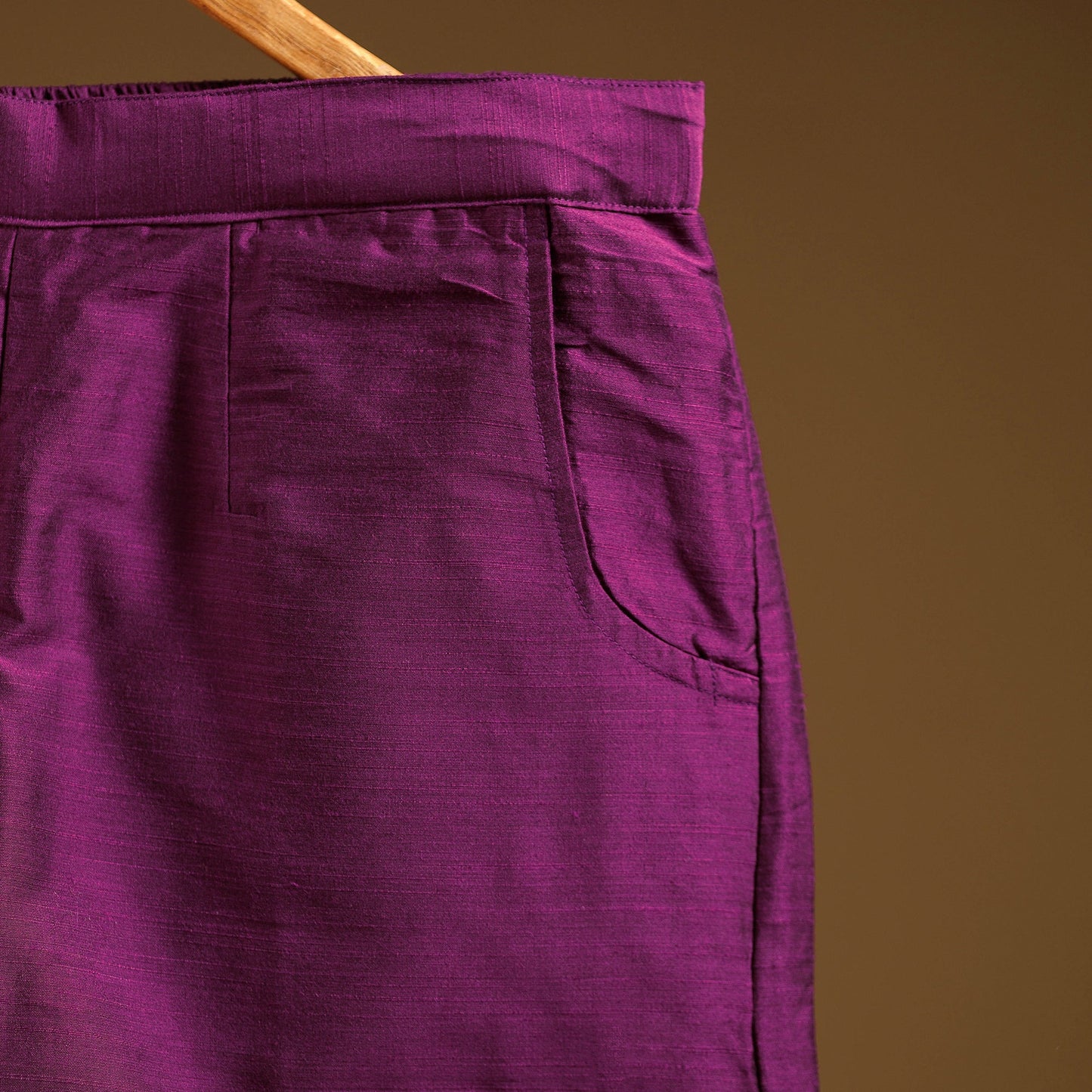Purple - slub silk plain palazzo 15 - handcrafted