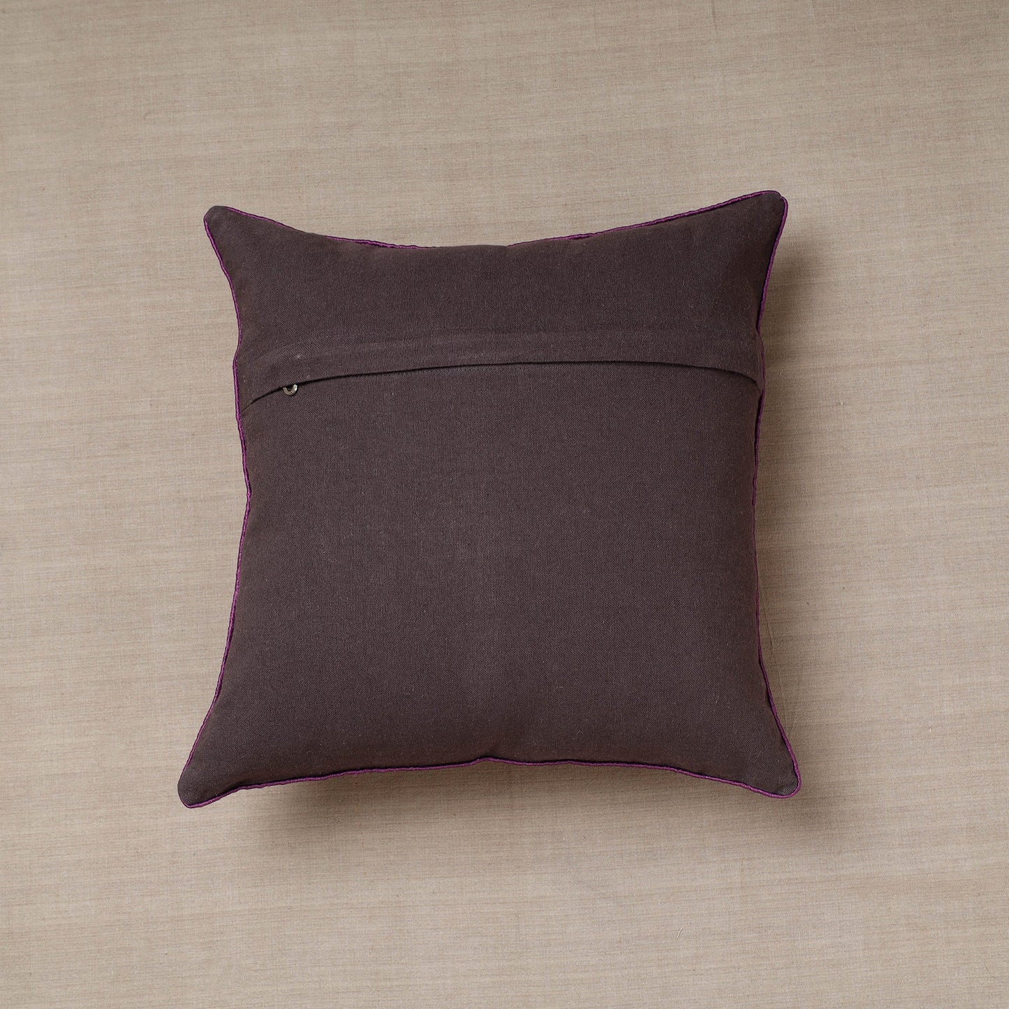 Purple Soof Embroidery Cotton Cushion Cover