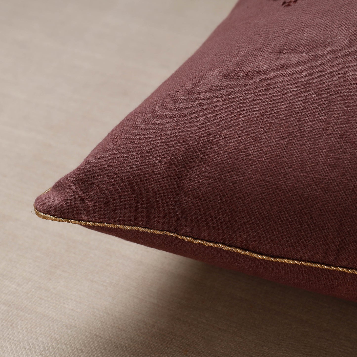 Purple Soof Embroidery Cotton Cushion Cover