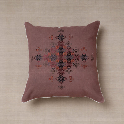Purple Soof Embroidery Cotton Cushion Cover