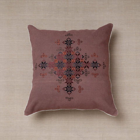 Purple Soof Embroidery Cotton Cushion Cover