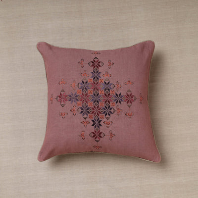 Purple Soof Embroidery Cotton Cushion Cover