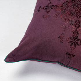 Purple - Soof Embroidery Cotton Cushion Cover (16 x 16 in)