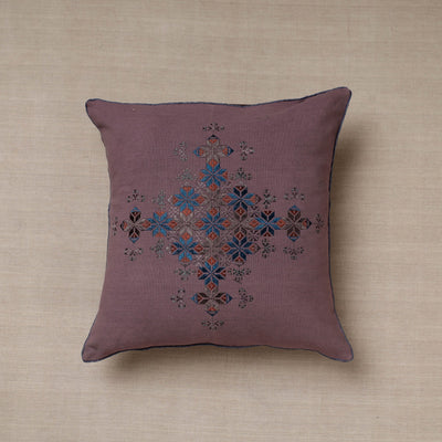 Purple Soof Embroidery Cotton Cushion Cover