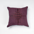 Purple - Soof Embroidery Cotton Cushion Cover (16 x 16 in)