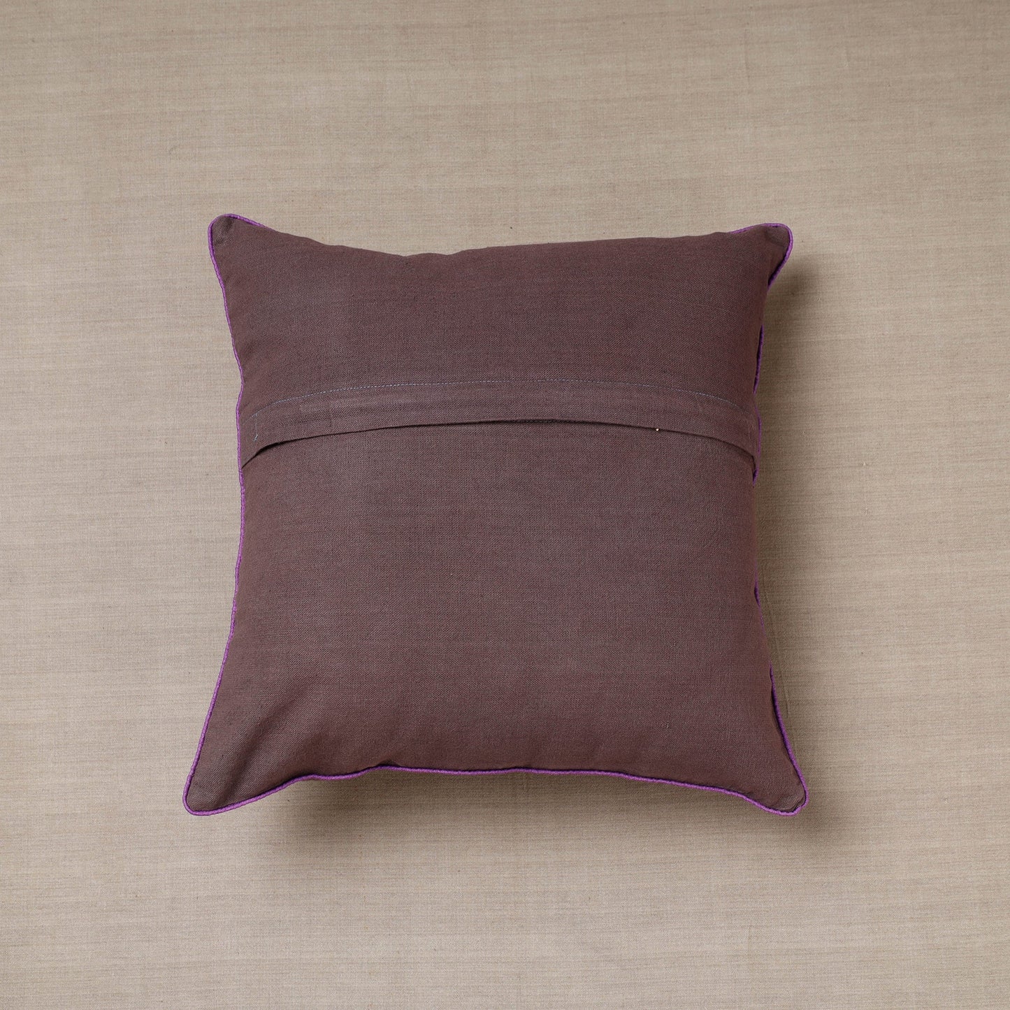 Purple Soof Embroidery Cotton Cushion Cover