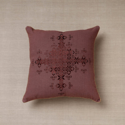 Purple Soof Embroidery Cotton Cushion Cover