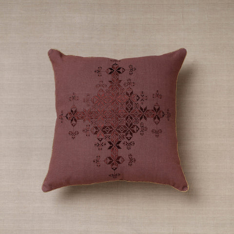 Purple Soof Embroidery Cotton Cushion Cover