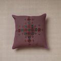 Purple Soof Embroidery Cotton Cushion Cover