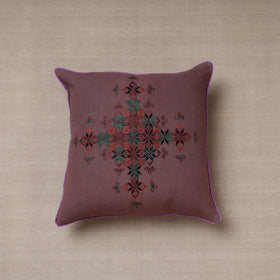 Purple Soof Embroidery Cotton Cushion Cover