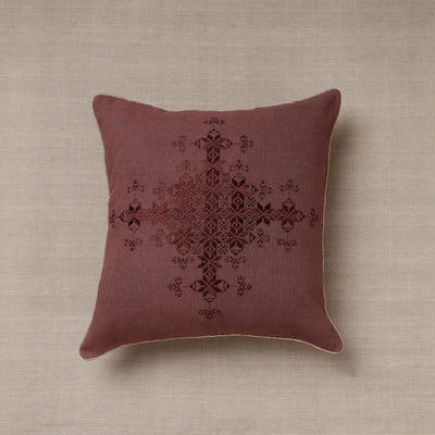 Purple Soof Embroidery Cotton Cushion Cover