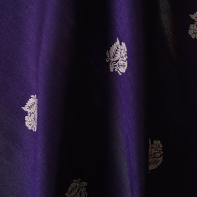 Purple - spun dupion viscose silk thread buta fabric 02