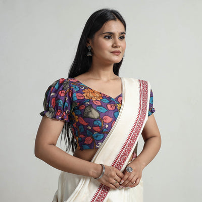 Purple - srikalahasti handpainted penwork kalamkari