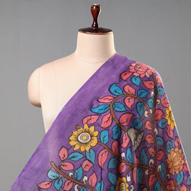 Buy Srikalahasti Pen Work Chanderi Silk Kalamkari Fabric Online