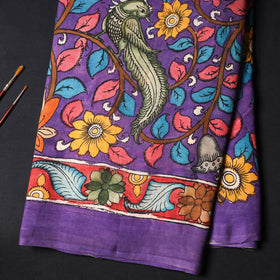 Buy Srikalahasti Pen Work Chanderi Silk Kalamkari Fabric Online