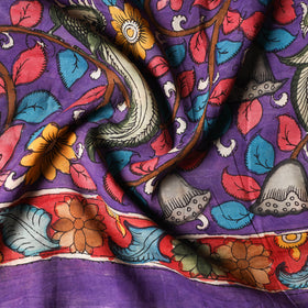 Buy Srikalahasti Pen Work Chanderi Silk Kalamkari Fabric Online