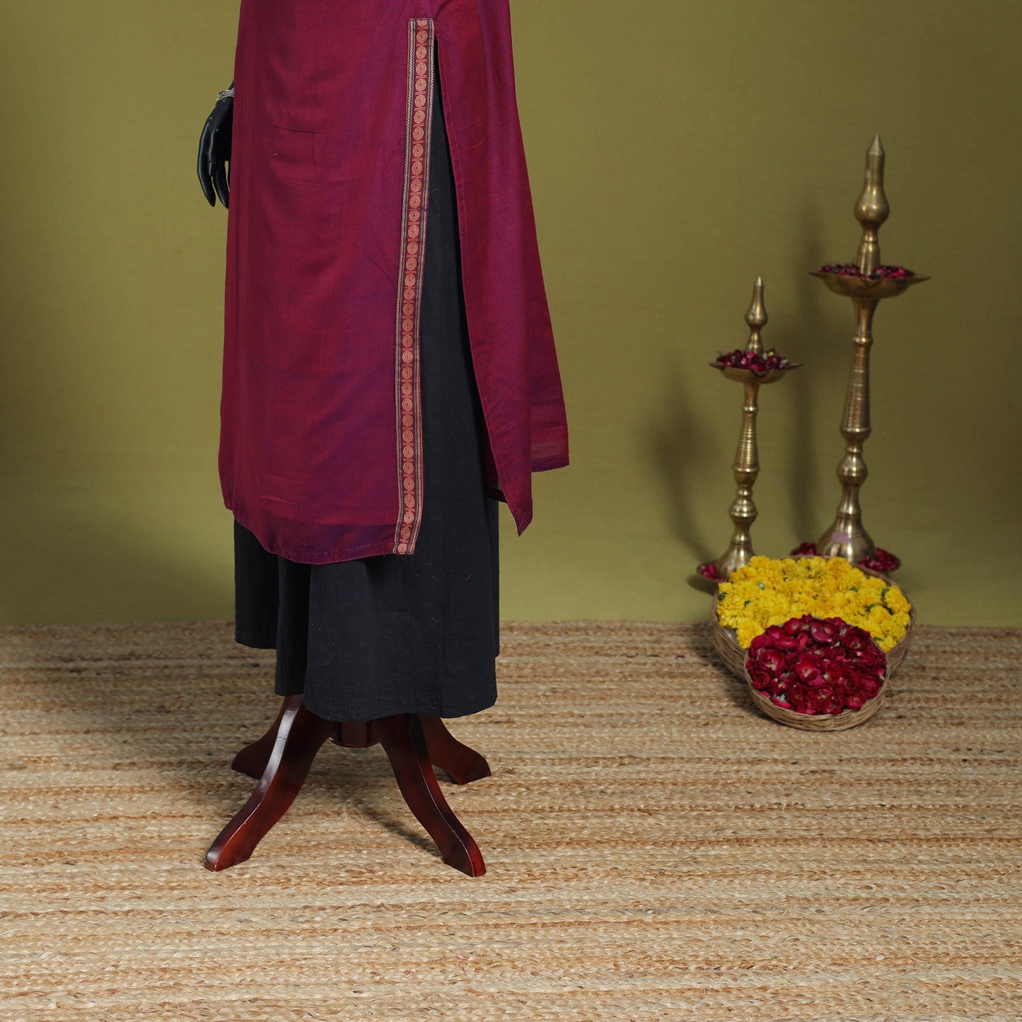 Purple - straight cotton dharwad kurta 04 - handcrafted