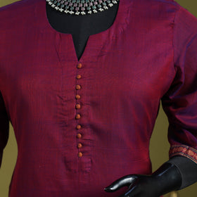 Purple - straight cotton dharwad kurta 04 - handcrafted