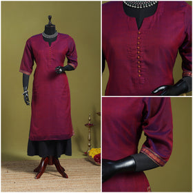 Purple - straight cotton dharwad kurta 04 - handcrafted