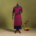Purple - straight cotton dharwad kurta 04 - handcrafted