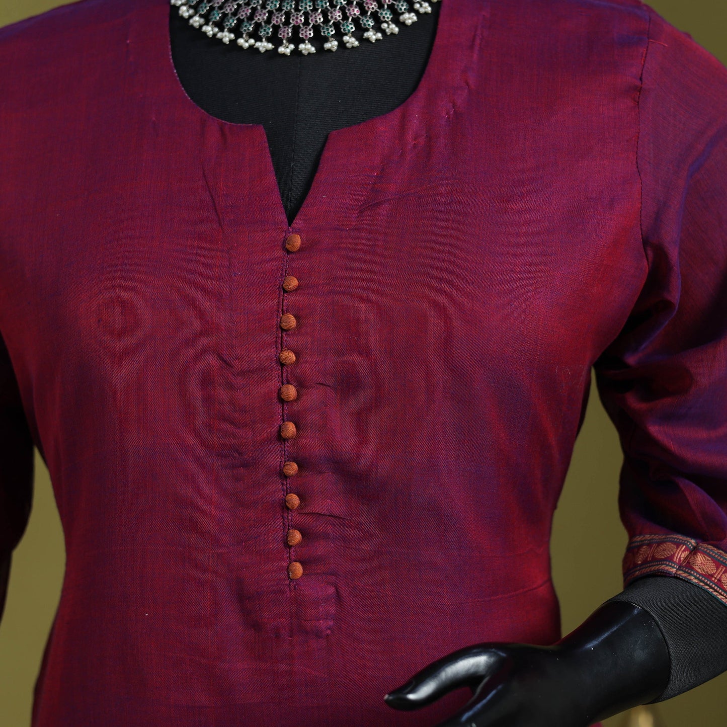 Purple - straight cotton dharwad kurta 04 - handcrafted