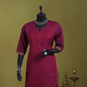 Purple - straight cotton dharwad kurta 04 - handcrafted