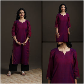 Straight cotton dharwad kurta for women 07 - handcrafted