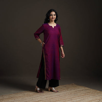Straight cotton dharwad kurta for women 07 - handcrafted