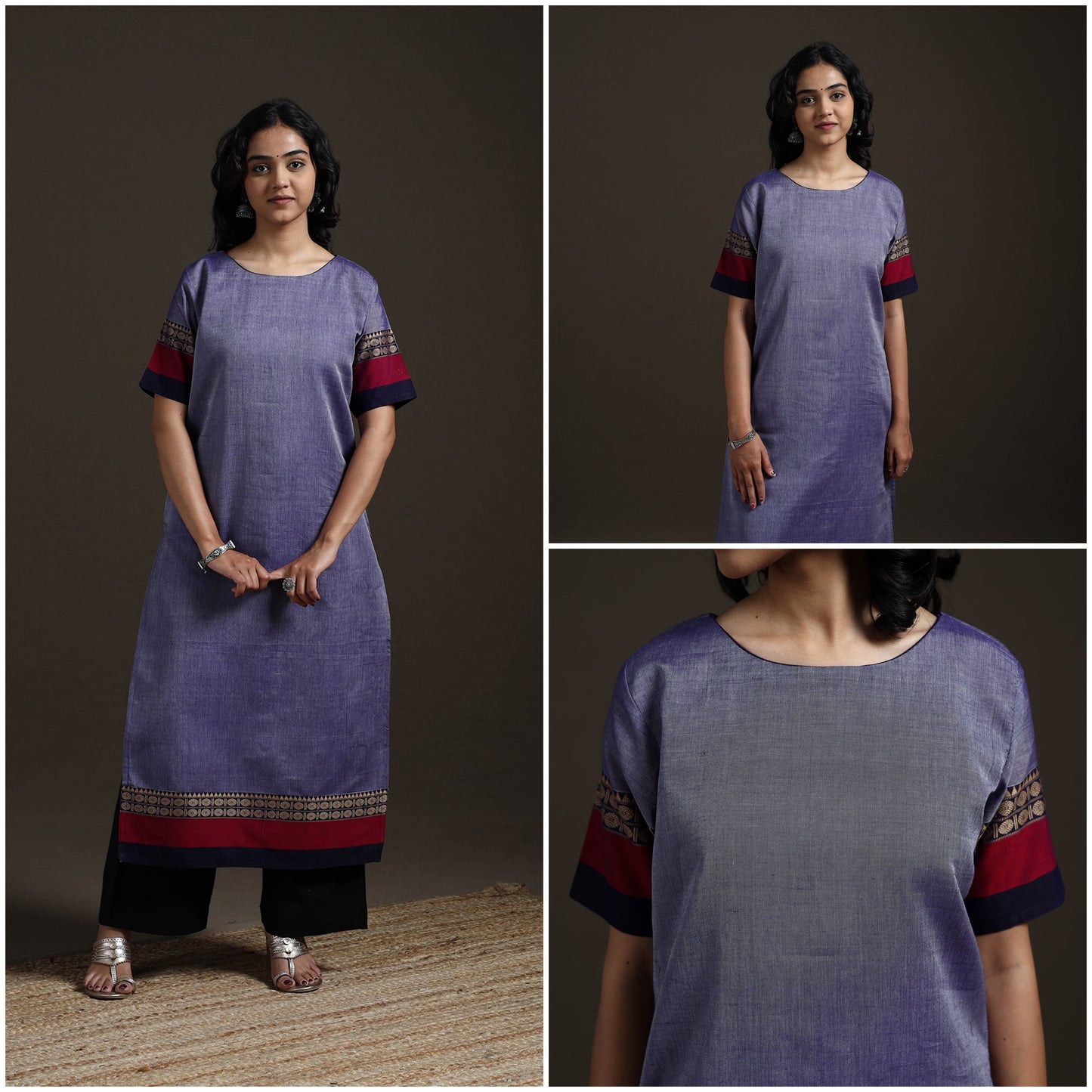 Straight cotton dharwad kurta for women 14 - handcrafted