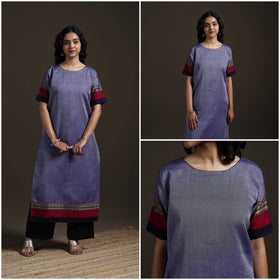 Straight cotton dharwad kurta for women 14 - handcrafted