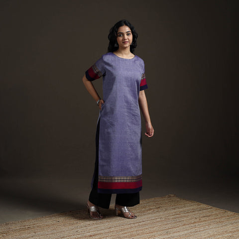 Straight cotton dharwad kurta for women 14 - handcrafted
