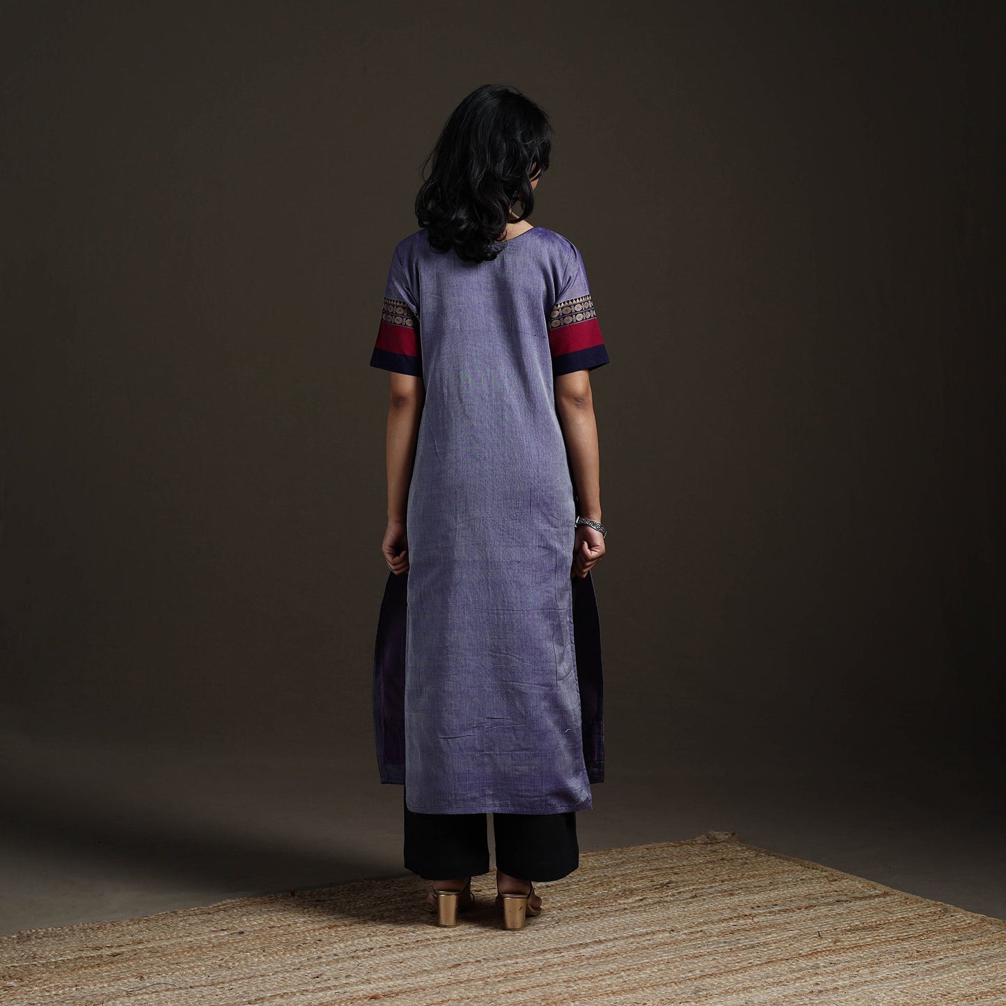 Straight cotton dharwad kurta for women 14 - handcrafted