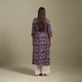 Straight patchwork cotton hand batik kurta for women 22