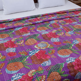  Tagai Work Jaipur Hand Block Printed Cotton Double Bed Cover 