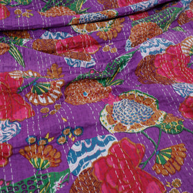  Tagai Work Jaipur Hand Block Printed Cotton Double Bed Cover 
