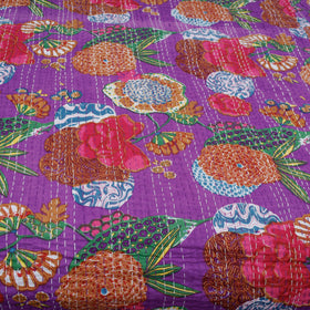  Tagai Work Jaipur Hand Block Printed Cotton Double Bed Cover 