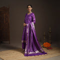 Purple - tanchoi silk cotton banarasi kurta set for women