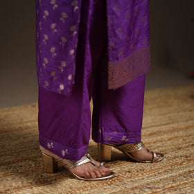 Purple - tanchoi silk cotton banarasi kurta set for women