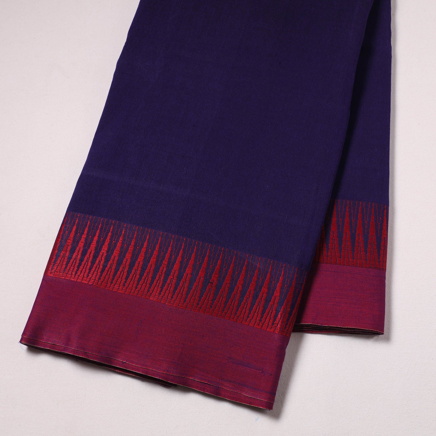 Purple Thread Border Dharwad Cotton Fabric