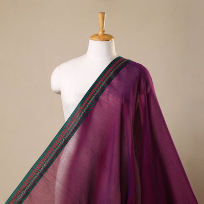 Purple - thread border dharwad cotton fabric 16